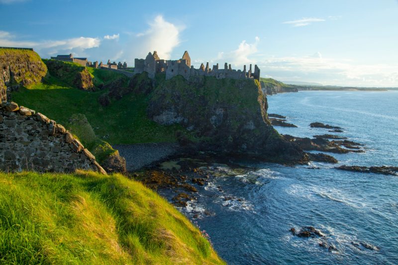 Evening at Dunluce Castle, Causeway Coast, County Antrim, Northern Ireland.