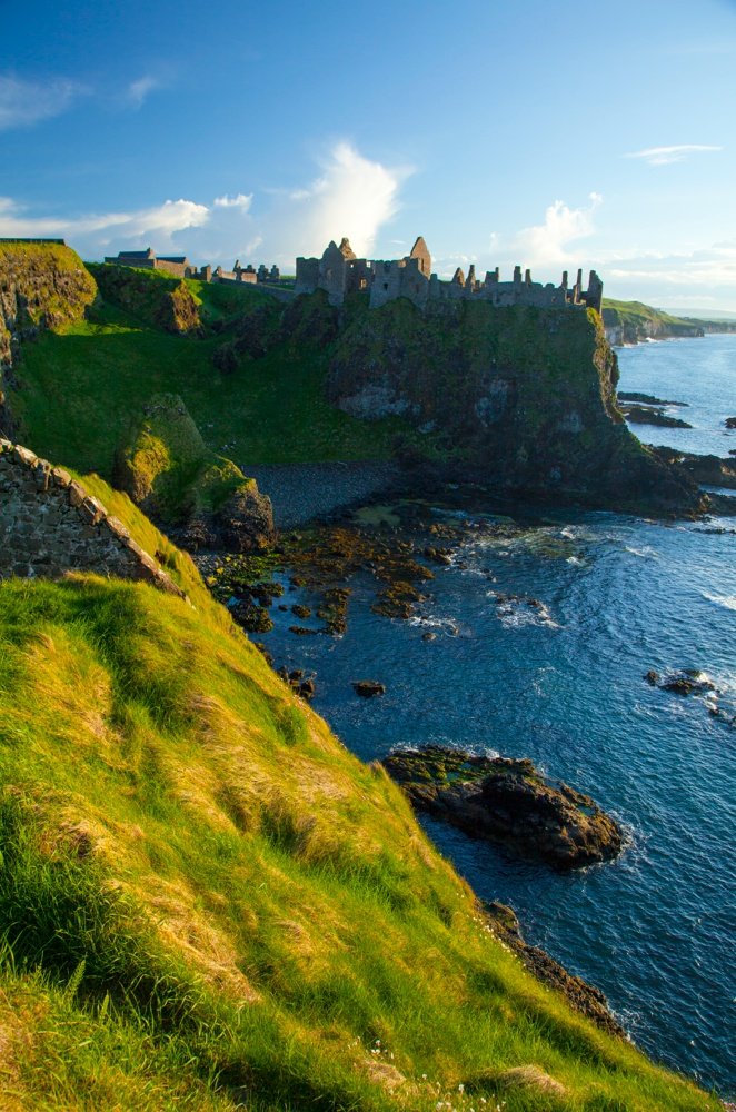 Evening at Dunluce Castle, Causeway Coast, County Antrim, Northern Ireland.