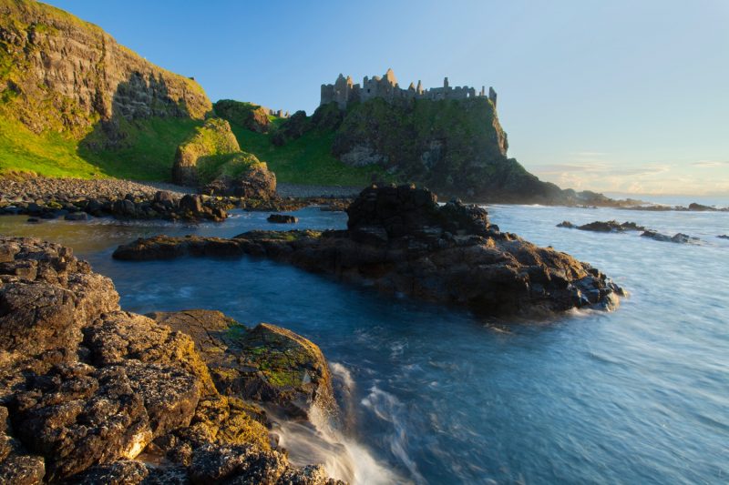 Evening at Dunluce Castle, Causeway Coast, County Antrim, Northern Ireland.