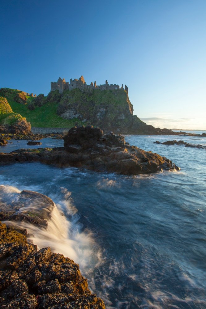 Evening at Dunluce Castle, Causeway Coast, County Antrim, Northern Ireland.