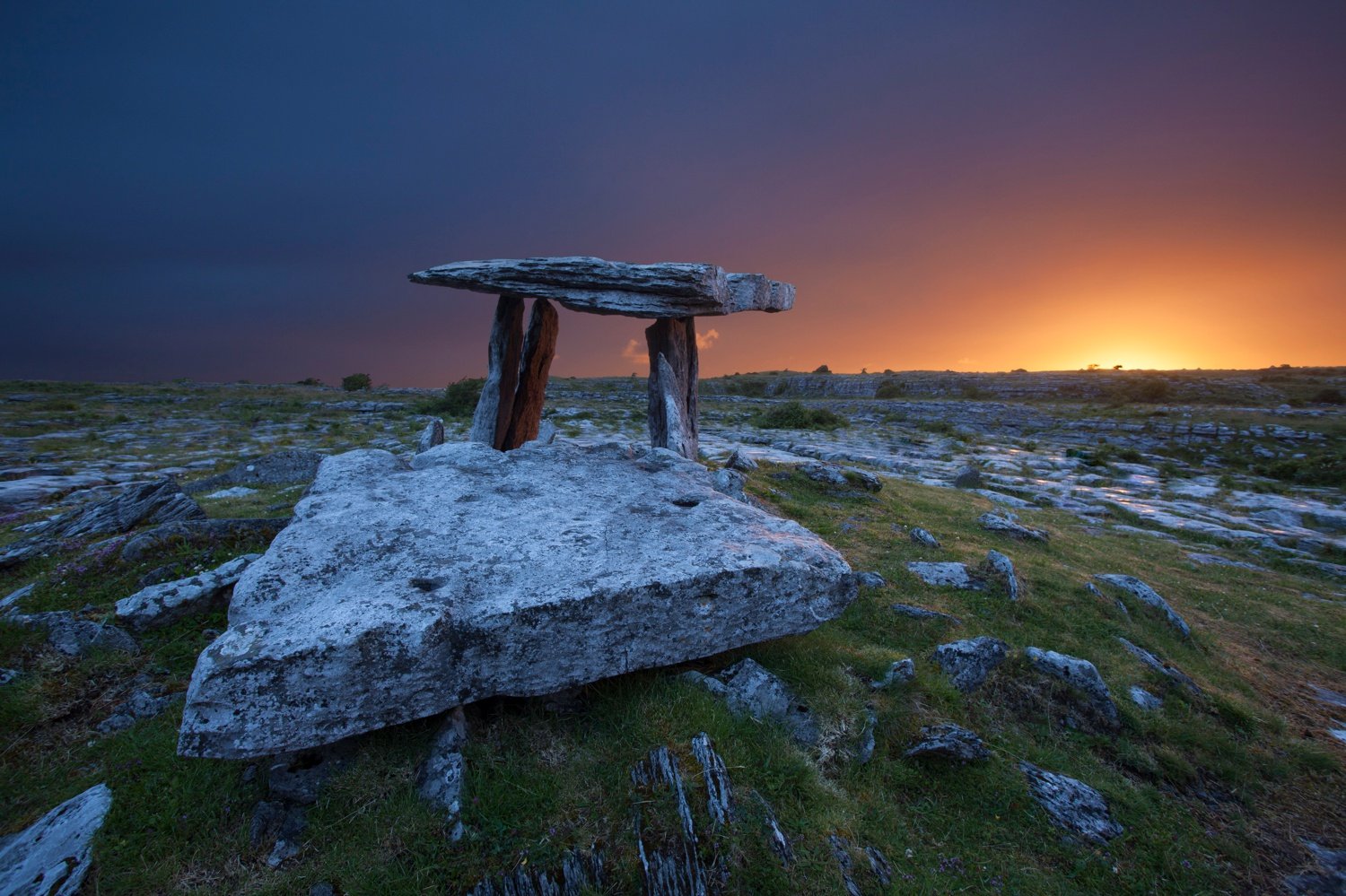 Dawn at Poulnabrone Dolmen, The Burren, County Clare, Ireland. Dawn at Poulnabrone Dolmen, The Burren, County Clare, Ireland.