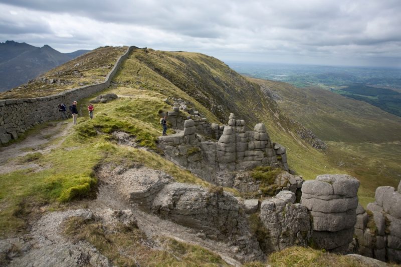 The rock pinnacles of the Pot of Legawherry, Mourne Mountains, Co Down, Northern Ireland.