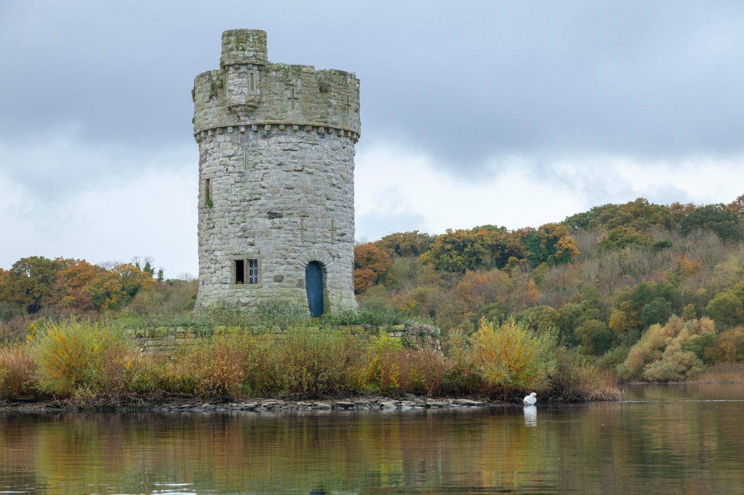Crichton Tower on Gad Island, Crom Estate, Upper Lough Erne, County Fermanagh, Northern Ireland. Crichton Tower on Gad Island, Crom Estate, Upper Lough Erne, County Fermanagh, Northern Ireland.