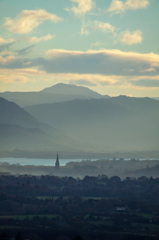 Killarney and the national park beyond, County Kerry, Ireland.