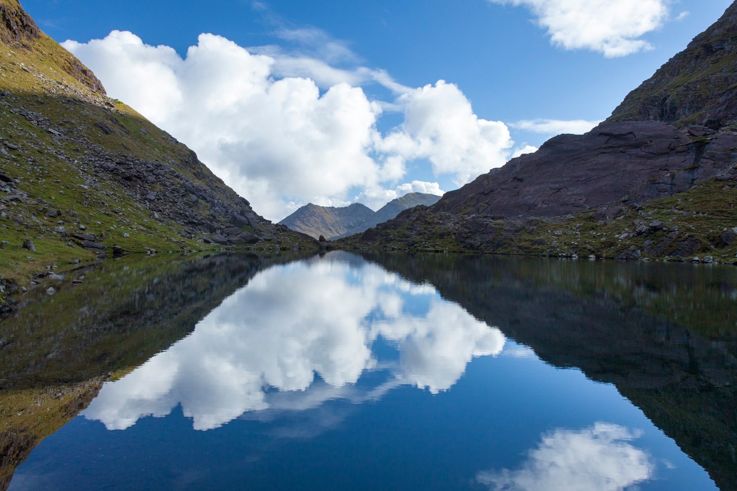 Lough Cummeenoughter, Ireland's highest lake, Carrauntoohil, MacGillycuddy's Reeks, County Kerry, Ireland. Lough Cummeenoughter, Ireland's highest lake, Carrauntoohil, MacGillycuddy's Reeks, County Kerry, Ireland.
