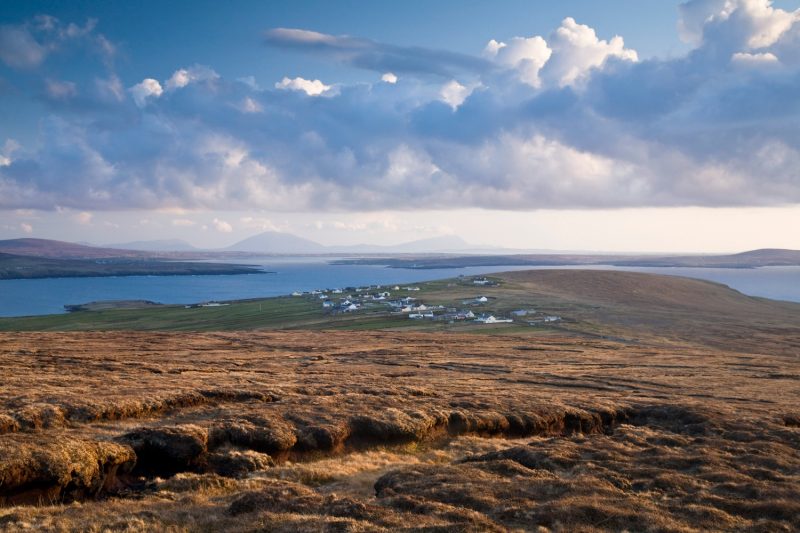 View across Carrowteige and Broadhaven Bay, Co Mayo, Ireland.