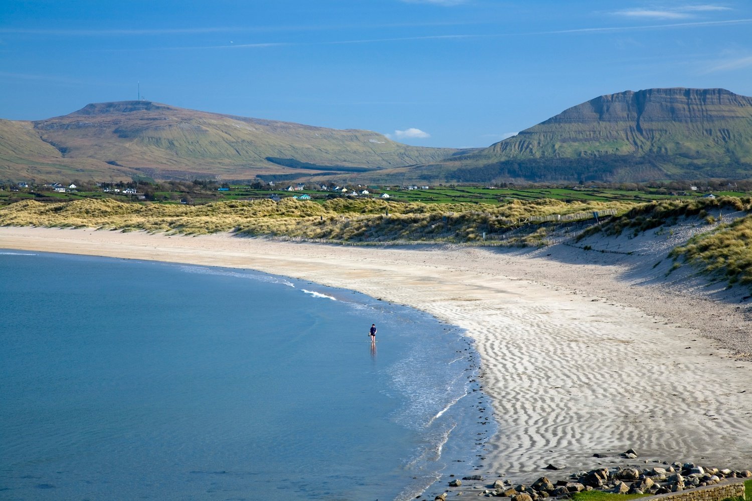 Bunduff Strand and Benwiskin, Mullaghmore, Co Sligo, Ireland. Bunduff Strand and Benwiskin, Mullaghmore, Co Sligo, Ireland.