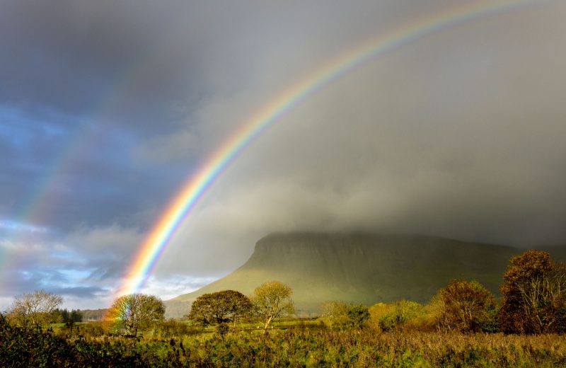 Rainbow over Benbulben, County Sligo, Ireland.