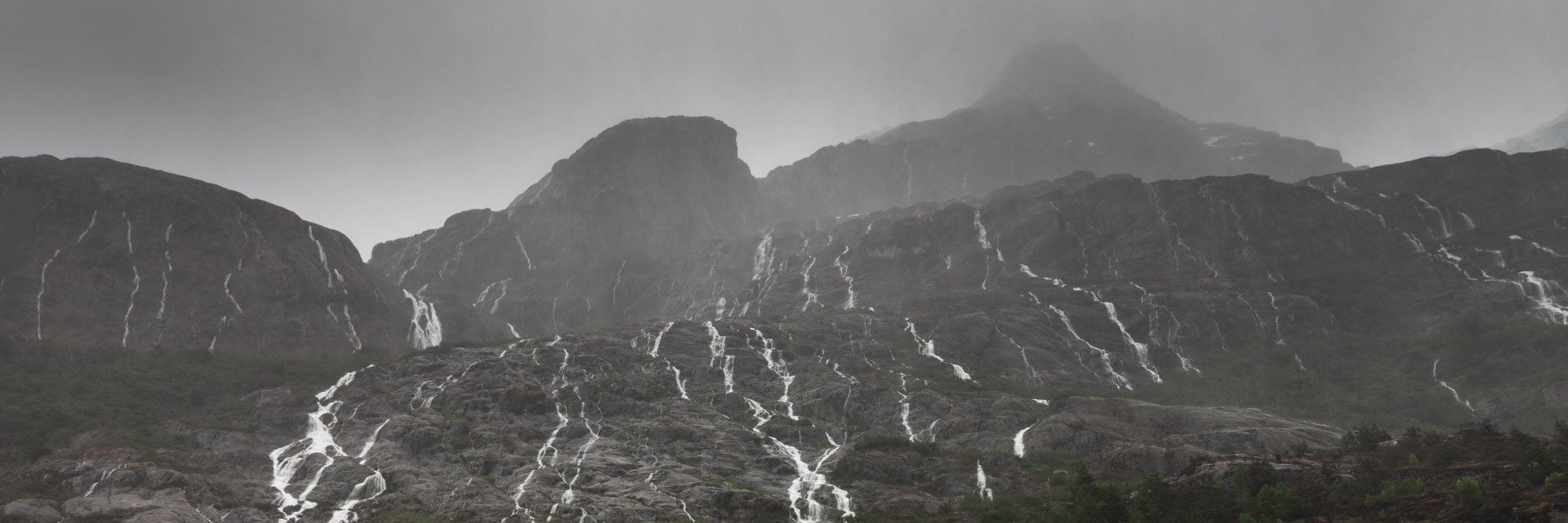 Rainstorm, Cordillera Sarmiento, Patagonian Fjords, Chile. Rainstorm, Cordillera Sarmiento, Patagonian Fjords, Chile.