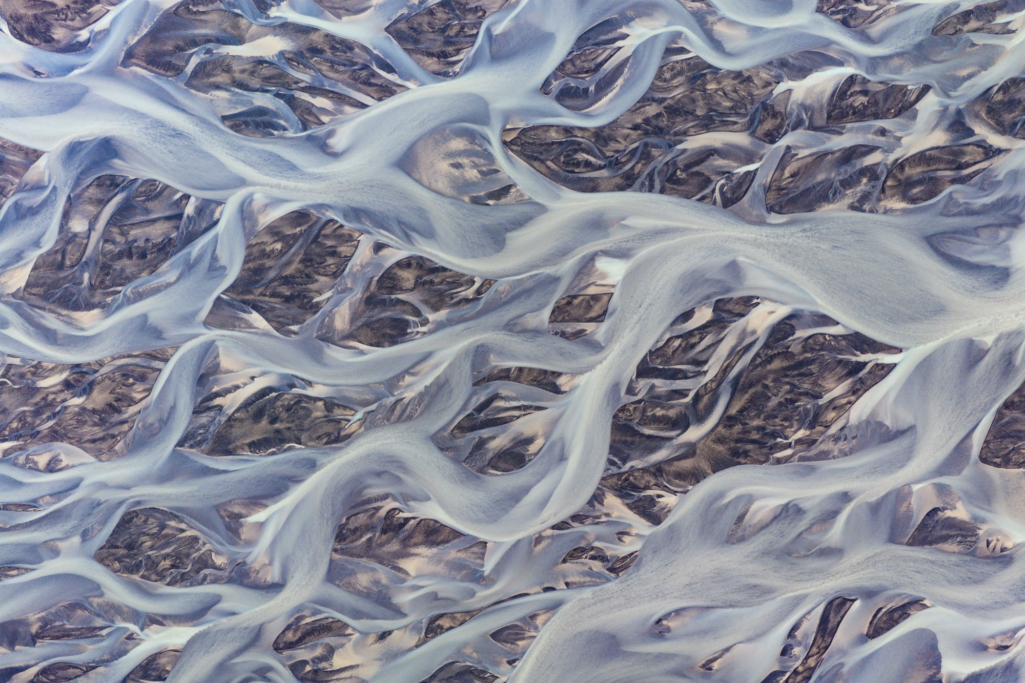 Braided river, Iceland. Braided river, Iceland.