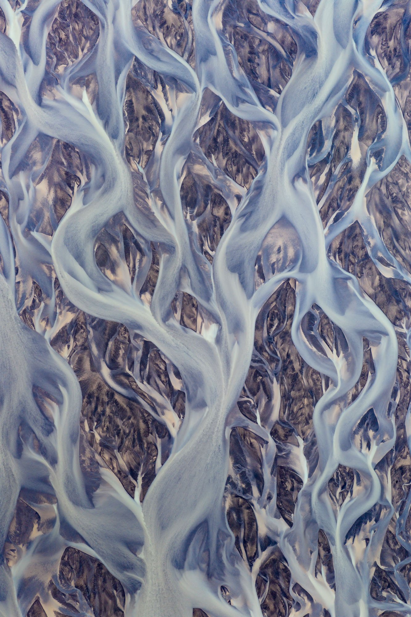 Braided river, Iceland. Braided river, Iceland.