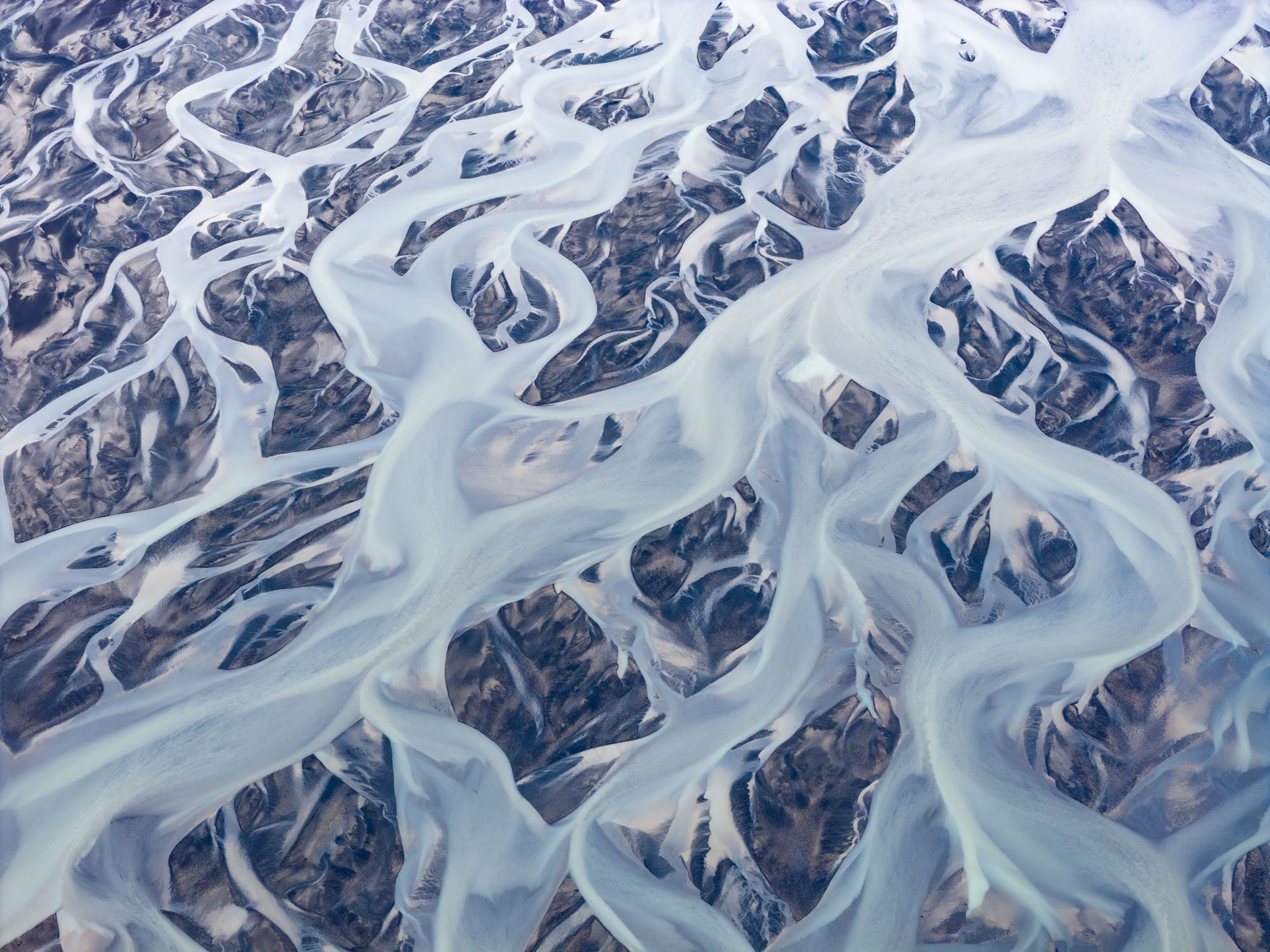 Braided river, Iceland. Braided river, Iceland.