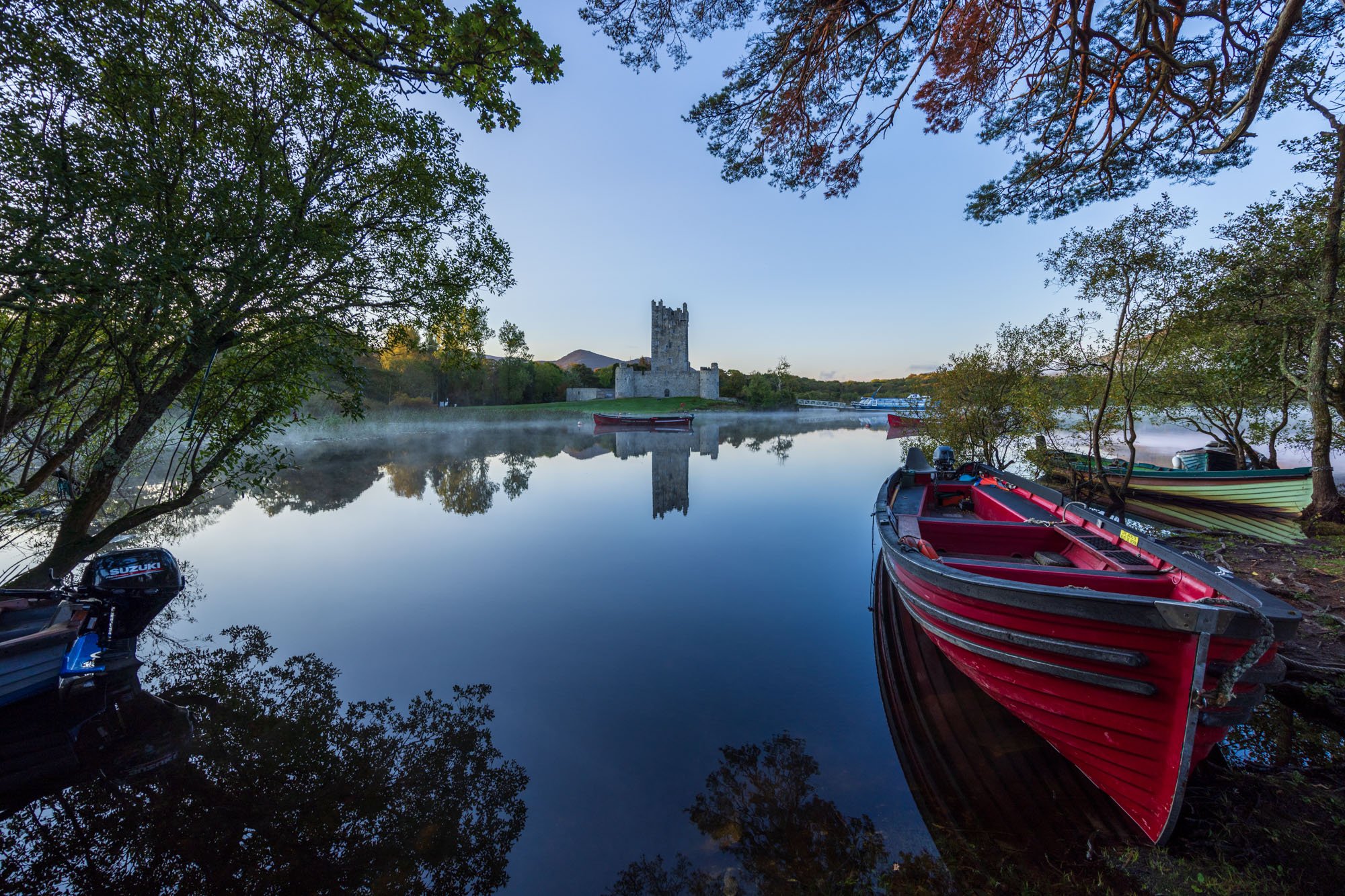 Boats at Ross Castle, Killarney, Ireland. Boats at Ross Castle, Killarney, Ireland.